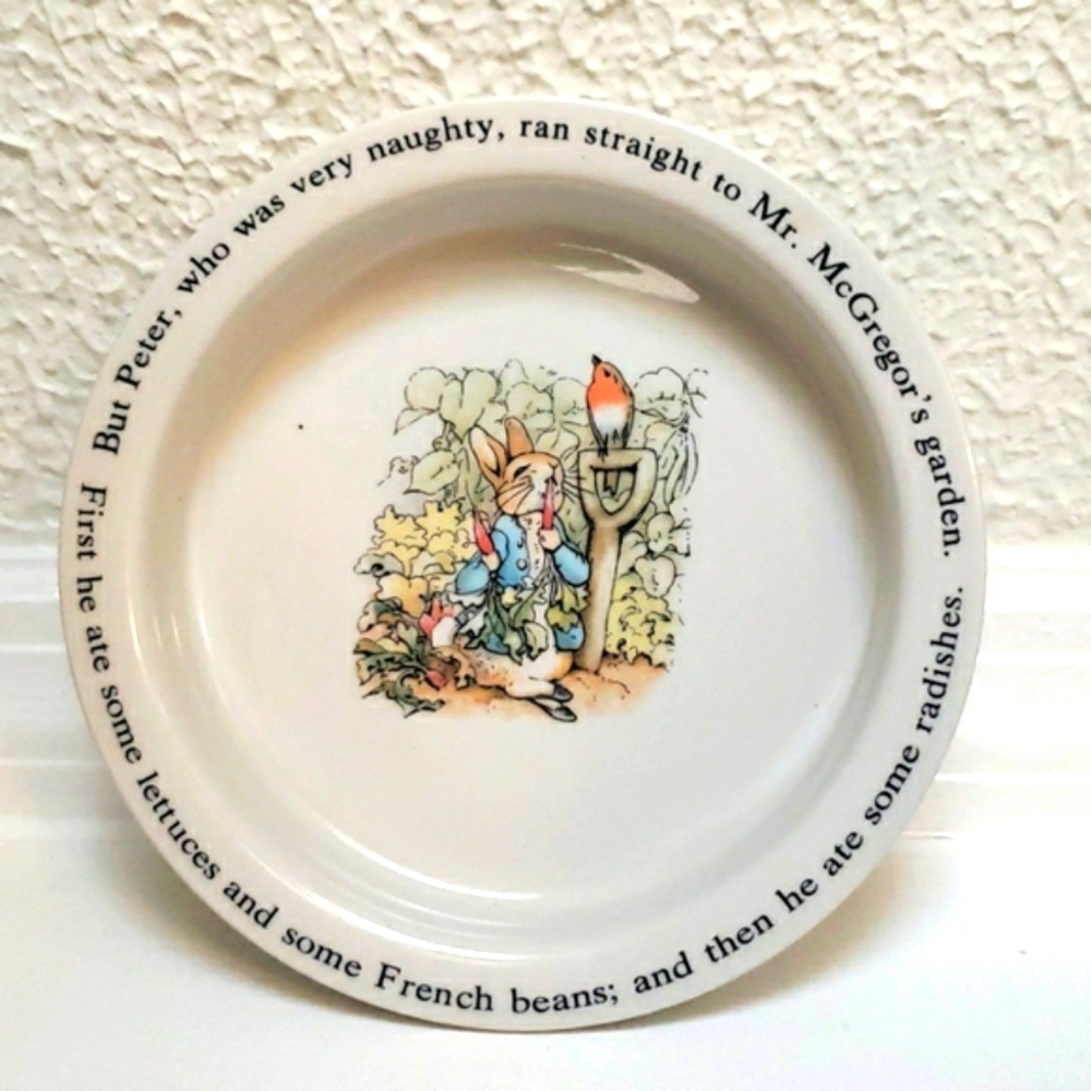 Vtg Wedgwood Rate Pattern Peter Rabbit Children's Bowl 6.5” Beatrix Pott…